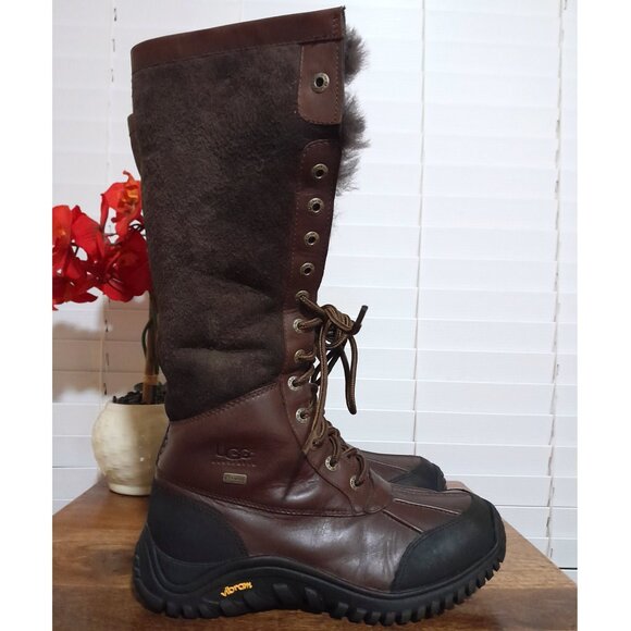 SOLD🟠🟠🟠🟠🟠🟠UGG Tall Adirondack Women's Boots Dark Brown Black Size 8 - Picture 3 of 16